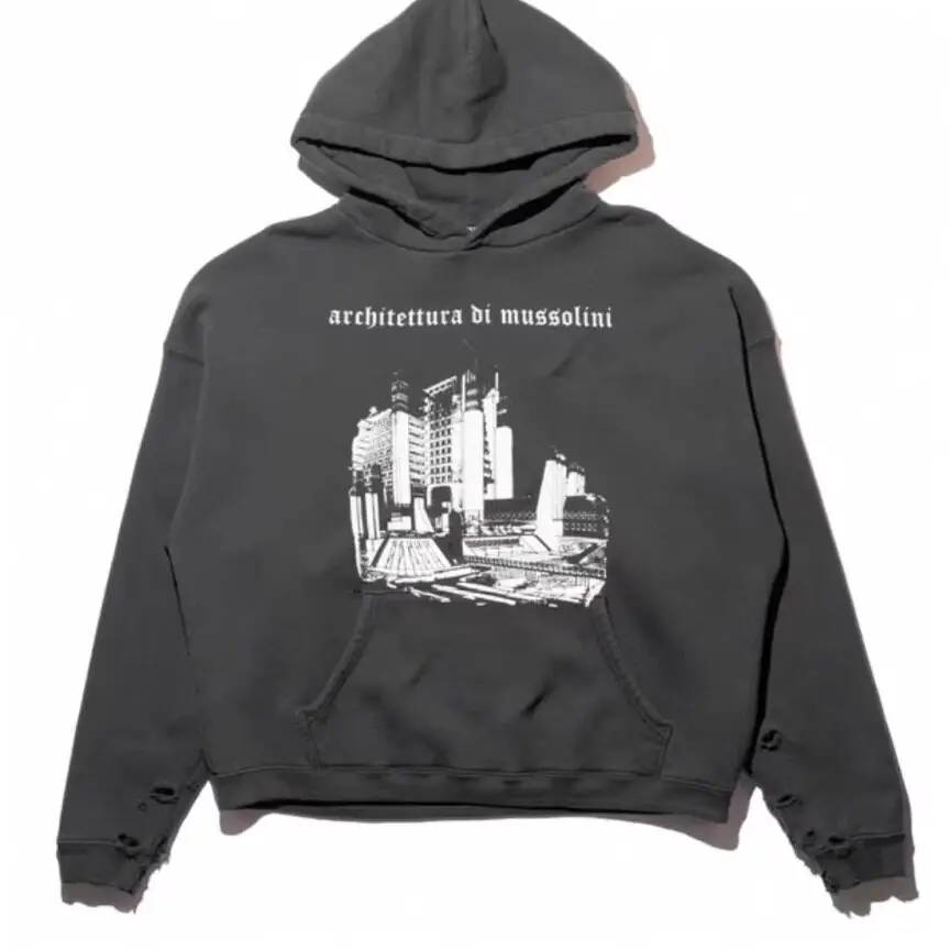 Erd Melancholic Rich Second Generation 2025 New Autumn/Winter Pullover Hoodie Loose Casual American High Street Niche