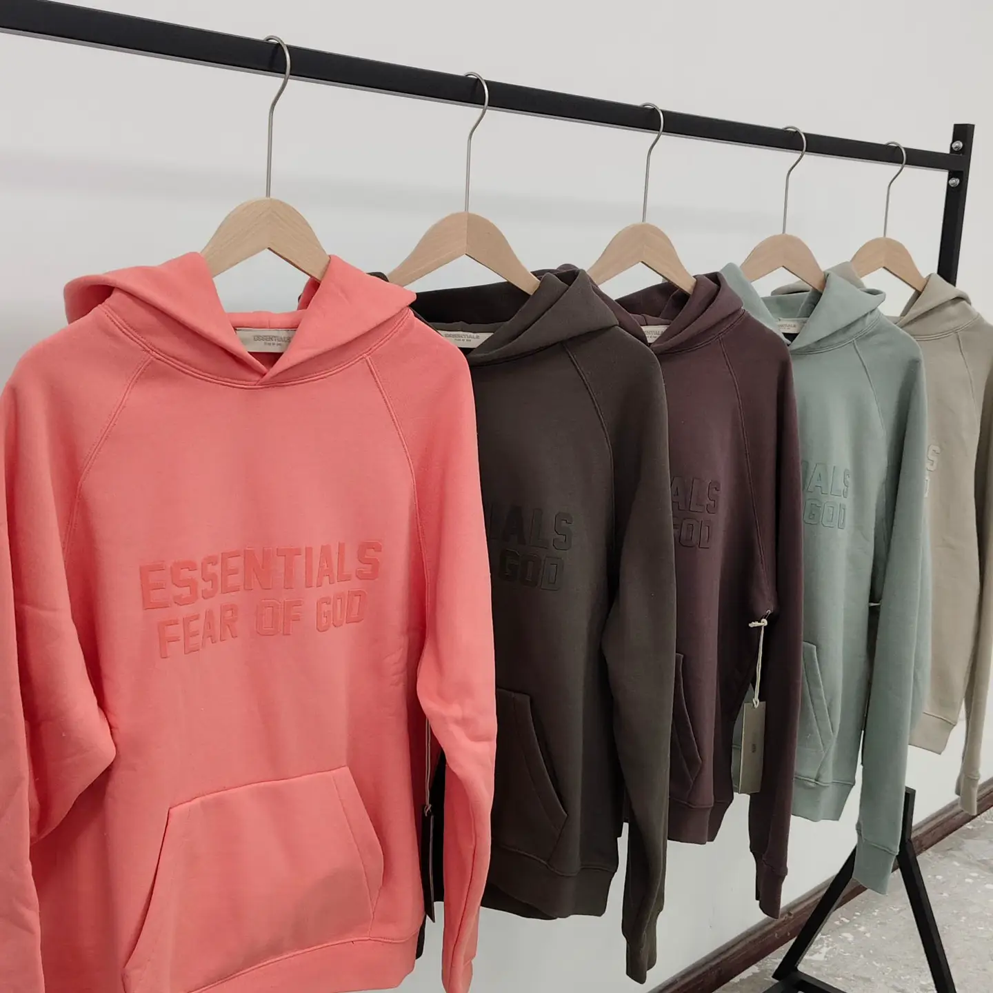 Cross-Border Trendy Brand Fog Multi-Line Essentials Sweatshirt with Silicone Double-Row Lettering on the Chest Essentials Hoodie