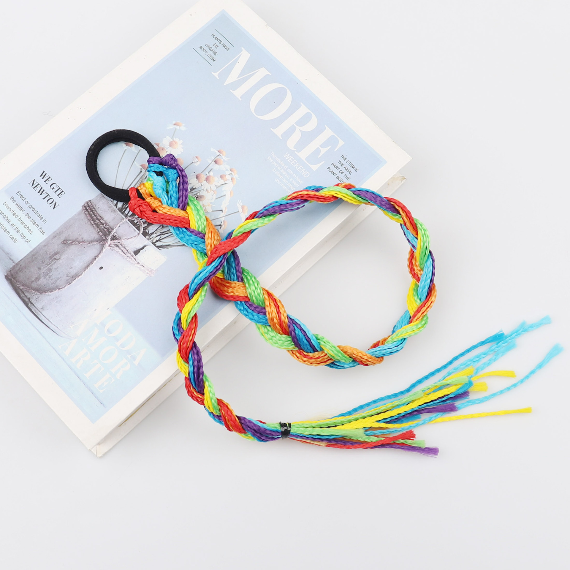 Personality Wig Braid Headwear Boxing Braid Color Hair Rope Sweet Cool Female Hair Ring Pony Tail Color Dirty Braid Pony Tail