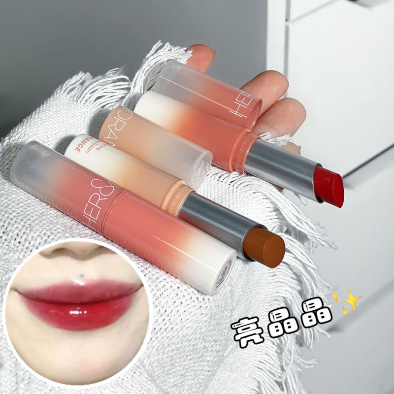 HERORANGE ~ Bei Cui Ryukyu Color Water Light Lipstick Color-holding Makeup Water Moisturizing Mirror Not Easy to Stick Cup Tender Lipstick Women