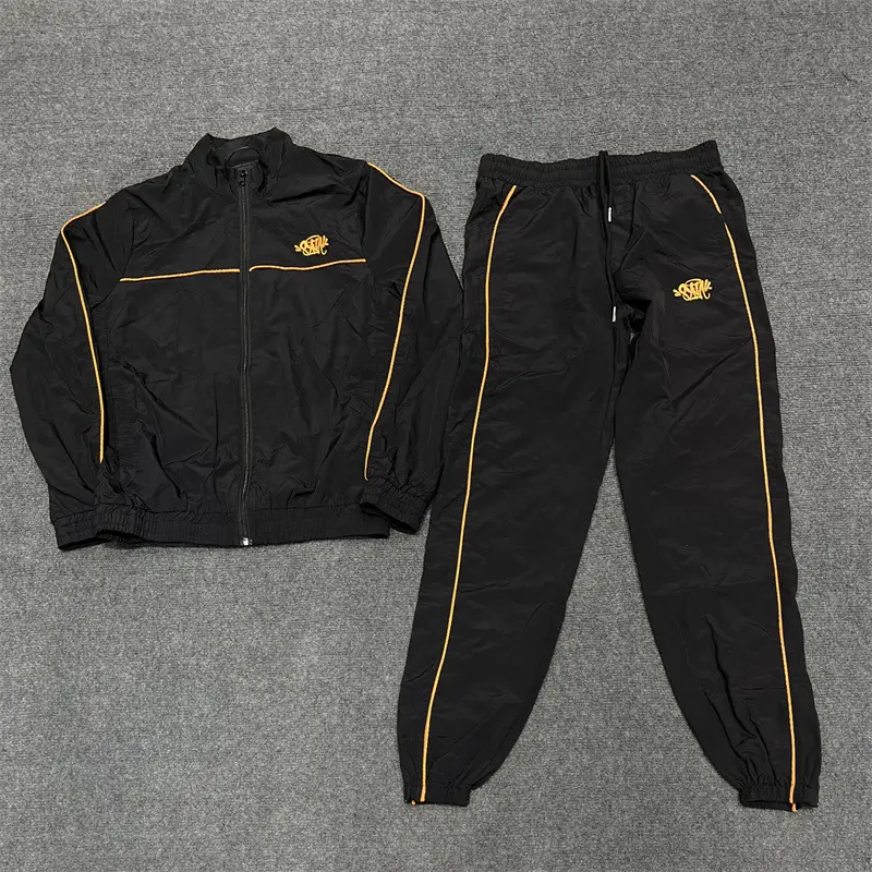 Syna World American Street Embroidered Letter Windbreaker Jacket Drill Men's and Women's Sports Casual Pants Set