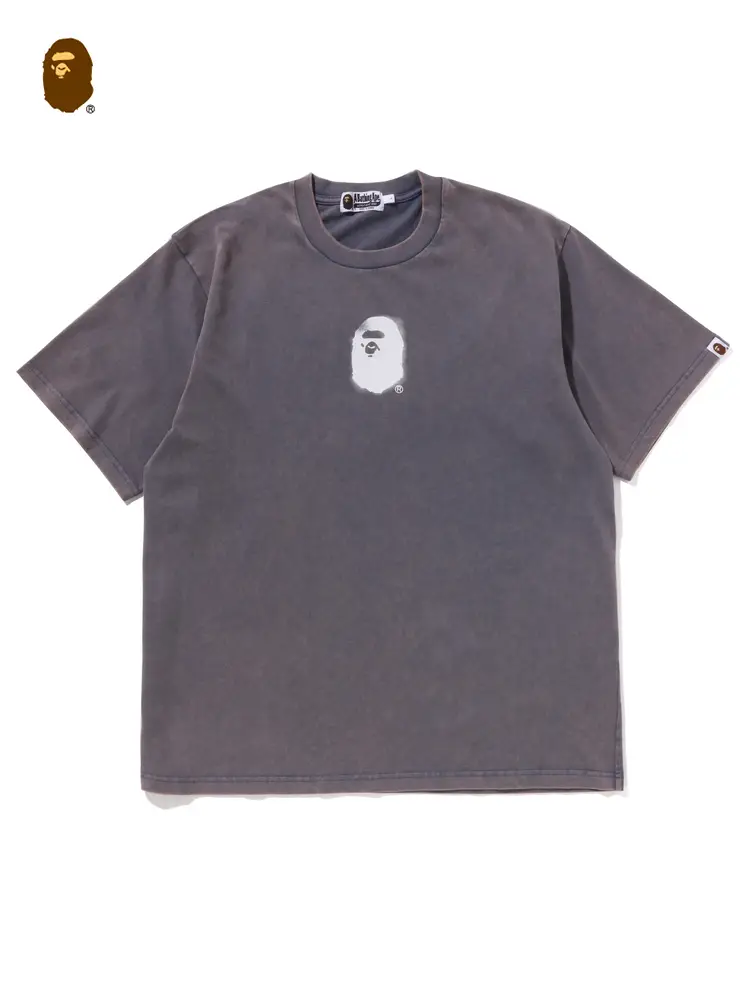 Bape Men's 25Th Spring and Summer Graffiti Style Spray Paint Ape Man letter Print Short Sleeves T-Shirt 109307O