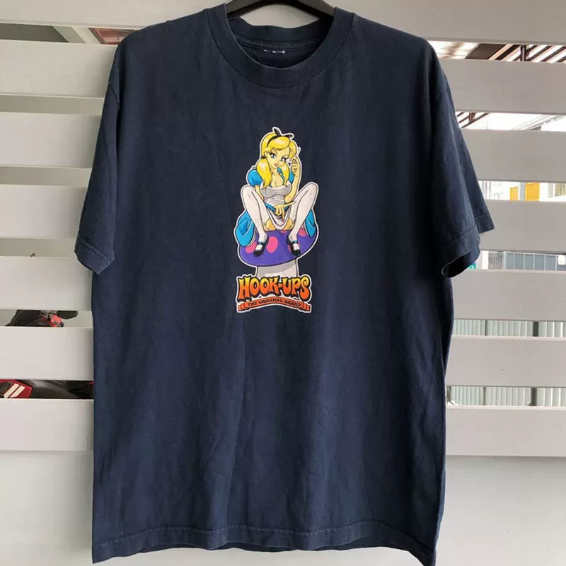 American niche design, fun and creative cartoon anime printing, short sleeved oversized Amikaji T-shirt trend