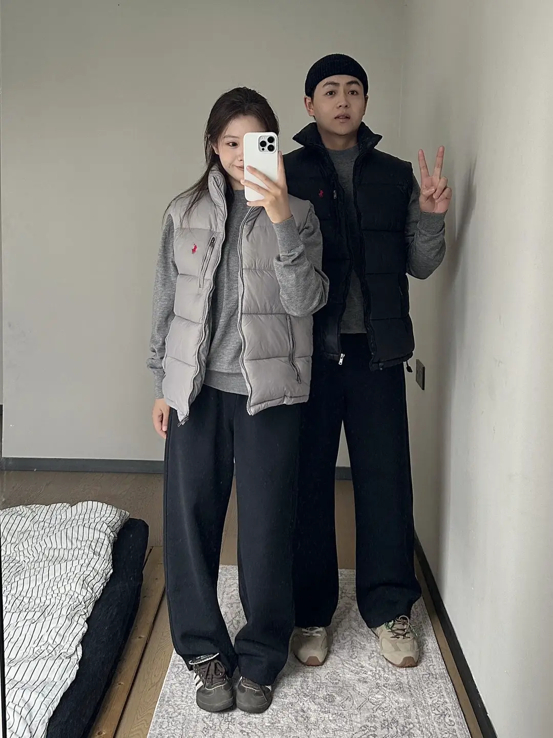 Autumn and Winter Internet Celebrity Trendy Brand Pony Embroidered Logo Vest Cotton Jacket Men's Simple and Versatile Couple's Clothing Design Sense Small and Popular Style