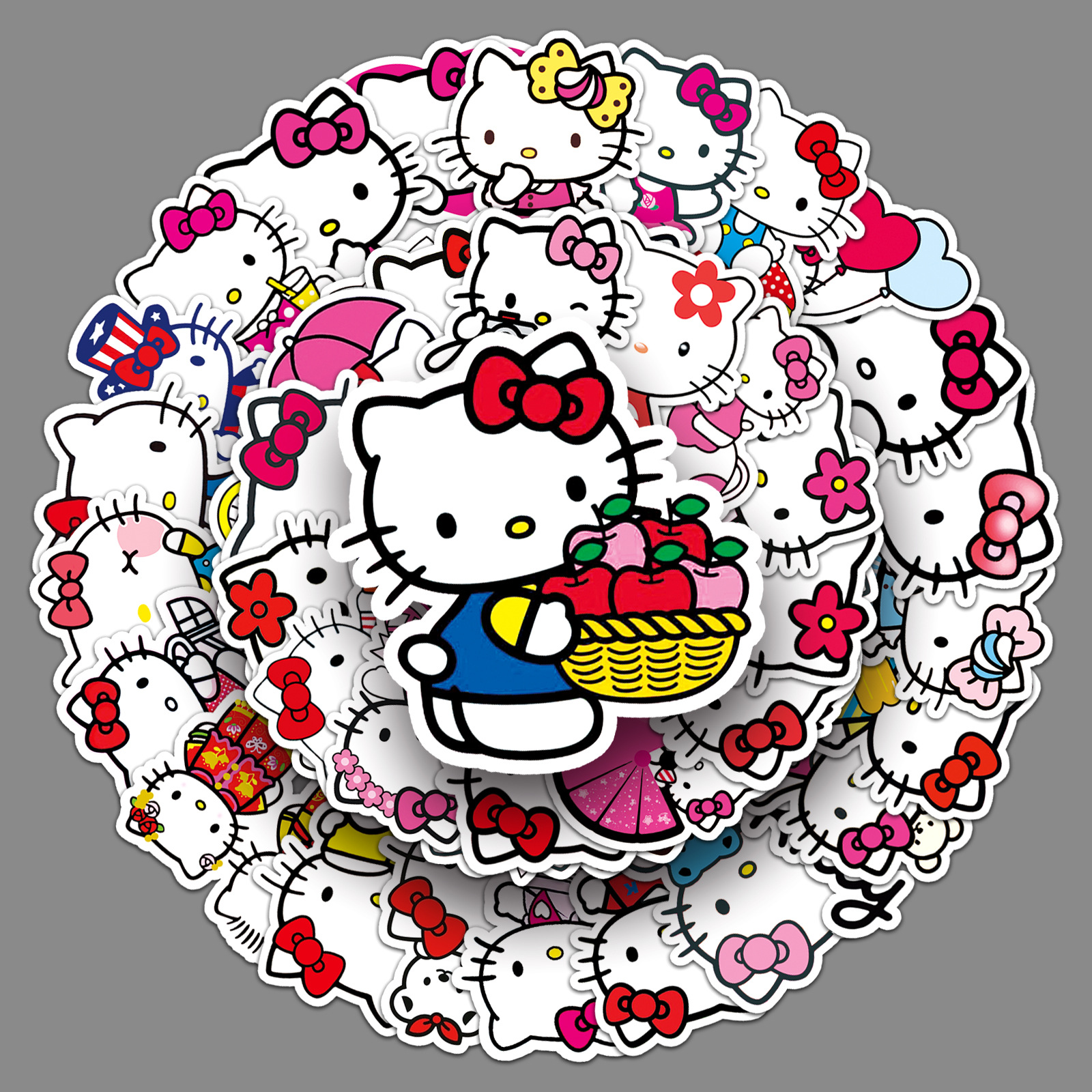 50 sheets Cartoon KT Cat Cute Cartoon Graffiti Decoration Laptop Luggage Mobile Phone Sanrio Sticker