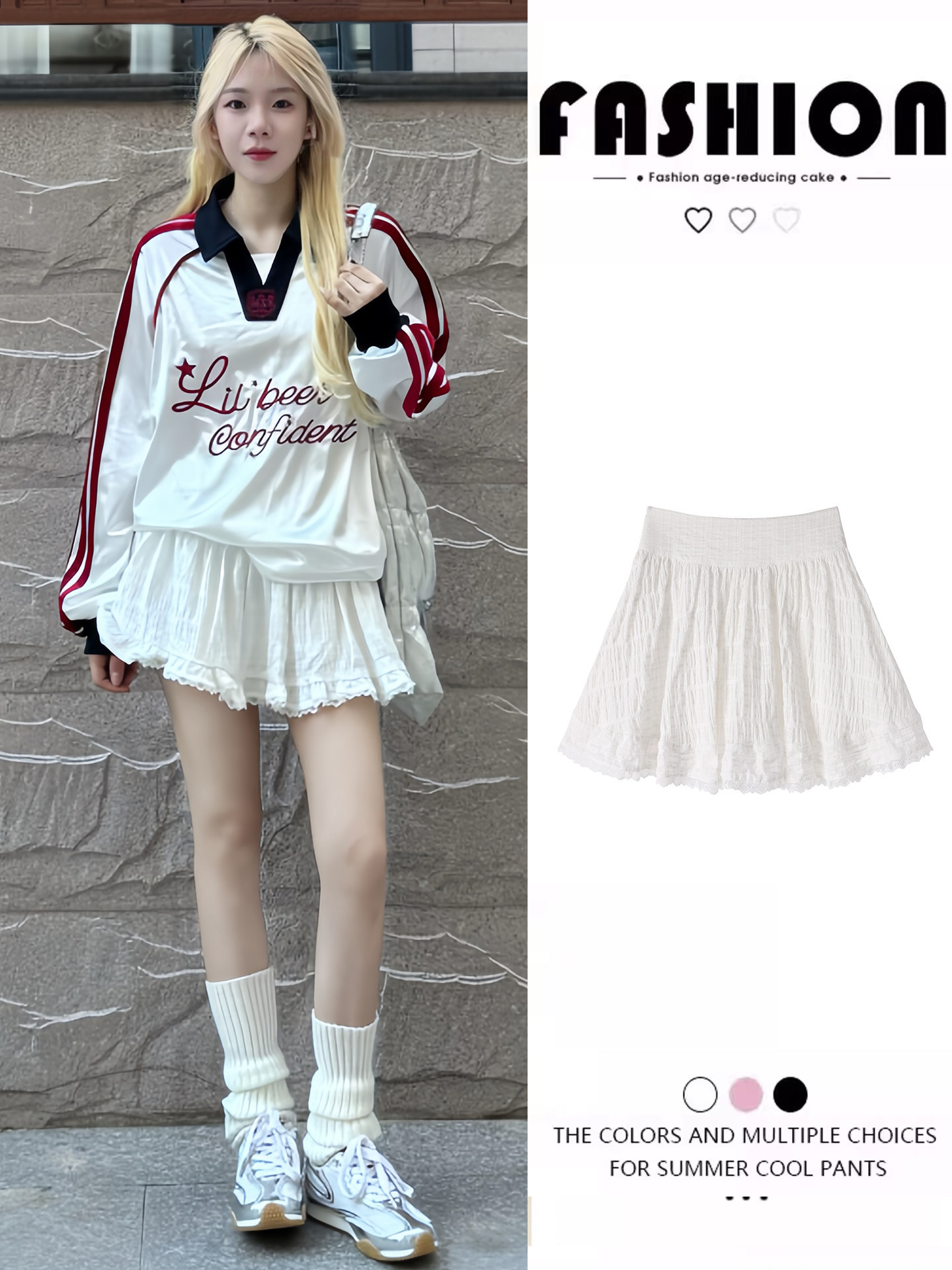 All-Cotton White Lace Mini Skirt for Women, Summer 2026 New High-Waisted A-Line Tiered Skirt, Petite Korean-Style Half Skirt