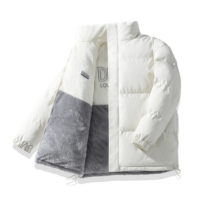 Cross-border wholesale double-sided couple cotton-padded clothes for men and women with the same winter fleece-lined thickened cotton-padded jacket winter coat cotton-padded jacket