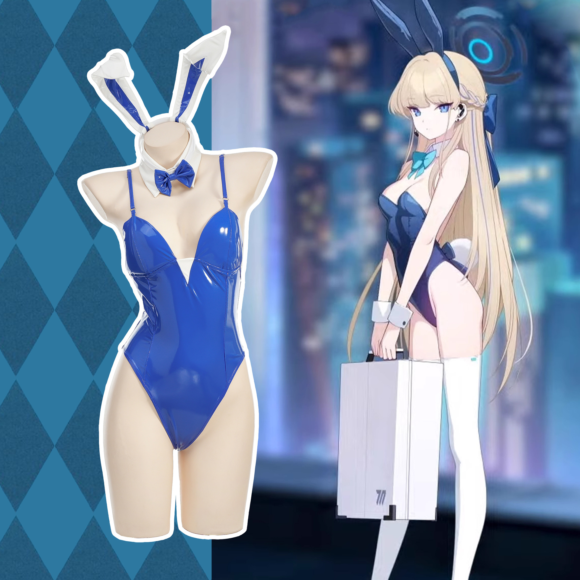 Second-dimensional role-playing Blue file route sexy patent leather bunny bird horse when tomorrow Nai C1008