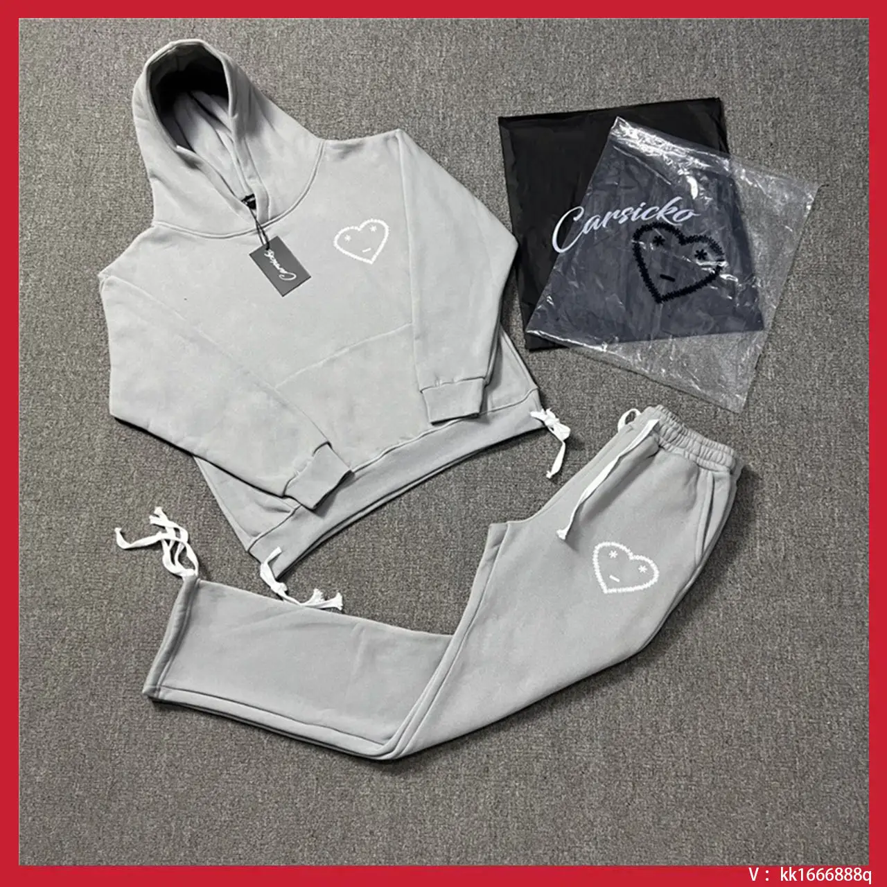 2025 Cross-Border E-Commerce Export Supply Hoodies Heart Style Jogging Men and Women Suits Couple Suits