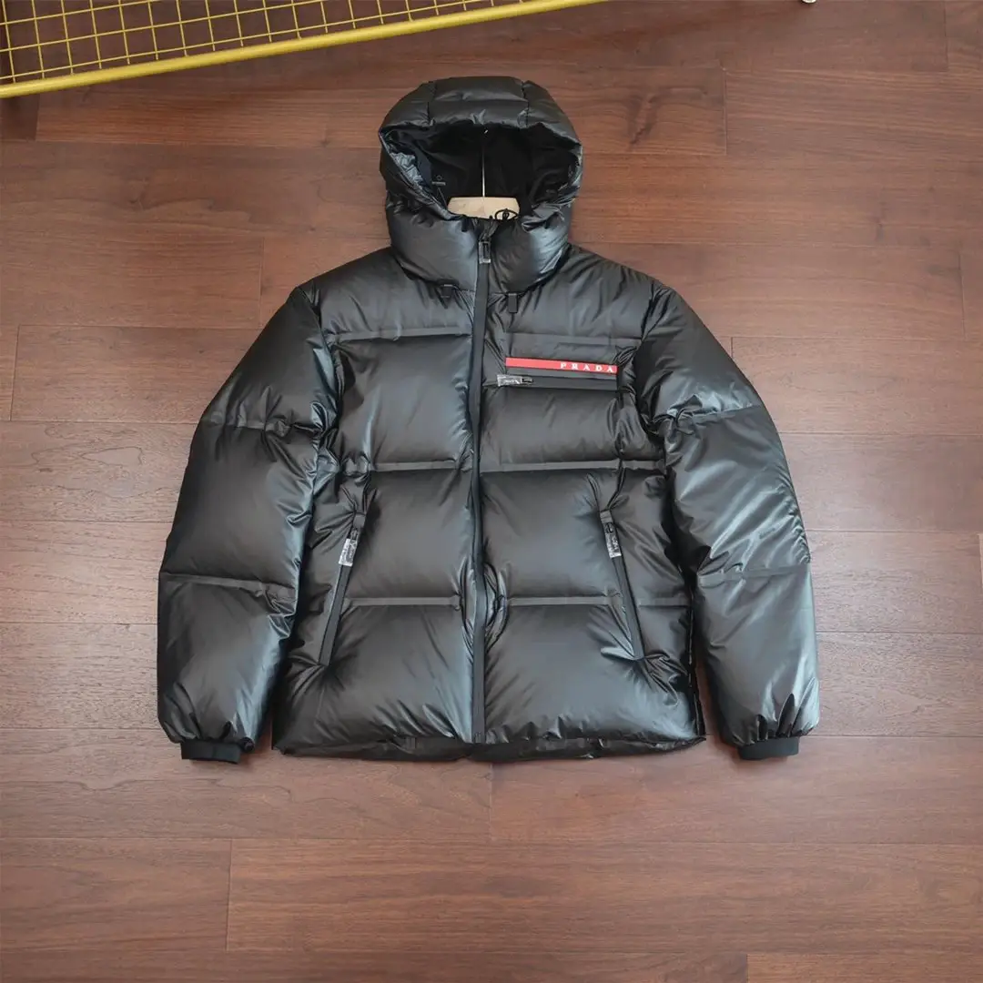 Pr*da new men's and women's hooded down jackets