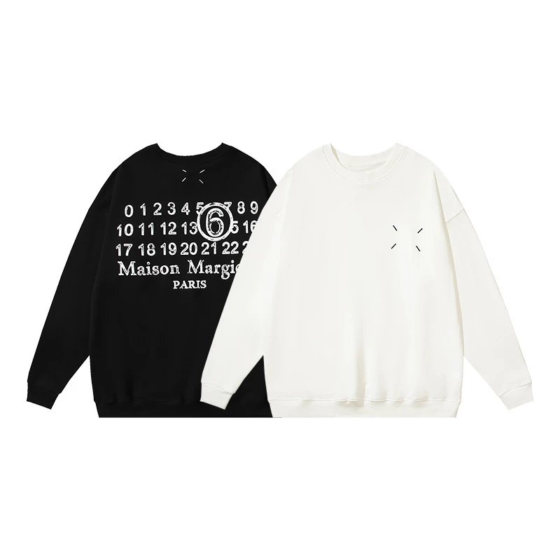 Round neck men's and women's spring and autumn leisure cotton long sleeve sweater