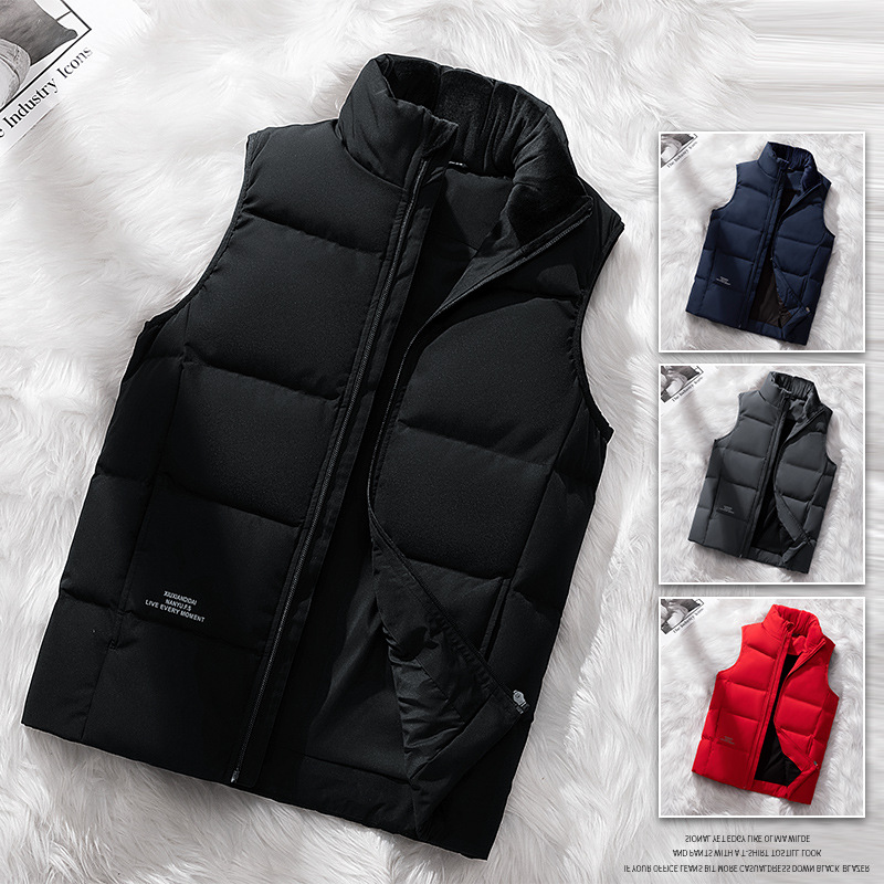 Vest Men's Autumn and Winter Down Warm Sleeveless Waistcoat Sports Vest Lightweight Windproof and Tide Brand Vest Jacket for Men