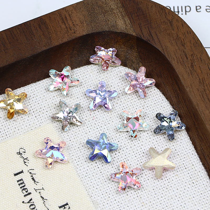 Dongzhou Crystal 8*8 Small Starfish New Product Super Flash Micro Pointed Bottom Nail Art Diamond High Quality K9 Glass Diamond DIY Jewelry Accessories