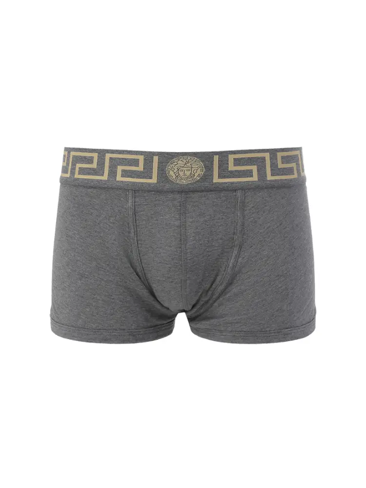 Versace Men shorts Cotton Low-Rise Boxer Briefs Greek Pattern Trim Au10026 A232741