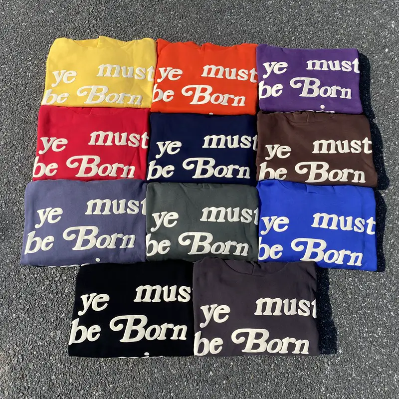 Cpfm Ye Must Be Born Again Must Be Reborn Kanye-Style Hooded Fleece Sweatshirt for Men and Women