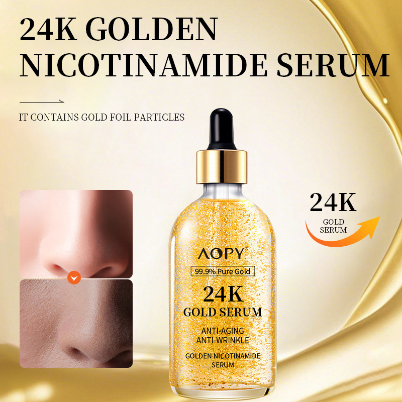 Cross-Border Full English 24K Gold Nicotinamide Essence Original Solution Gold Essence Hydrating Moisturizing Essence Export