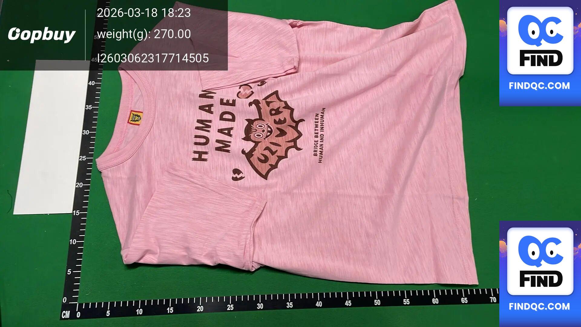 Cross-border Trendy Brand HUMAN MADE high quality Slub Cotton Digital Printing Short-sleeved Unisex T-shirt — QC-foto 3