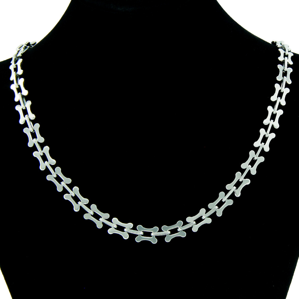 European and American ins style personality titanium steel smooth cross chain stitching necklace trend fashion neutral men's and women's wear neck chain