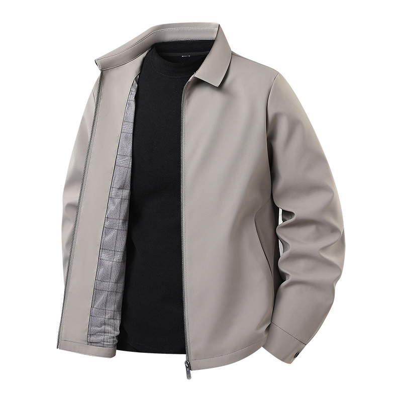 High-Quality 2026 Spring and Autumn New Style Middle-Aged Men's Business Fashion Casual Executive Lapel Jacket Dad's Outerwear