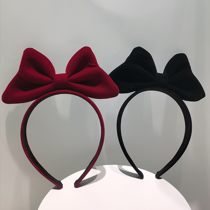 2024 Red Velvet Bow Headband Women's New Year Christmas Headwear New Year Christmas Headband Children's Hair Accessories