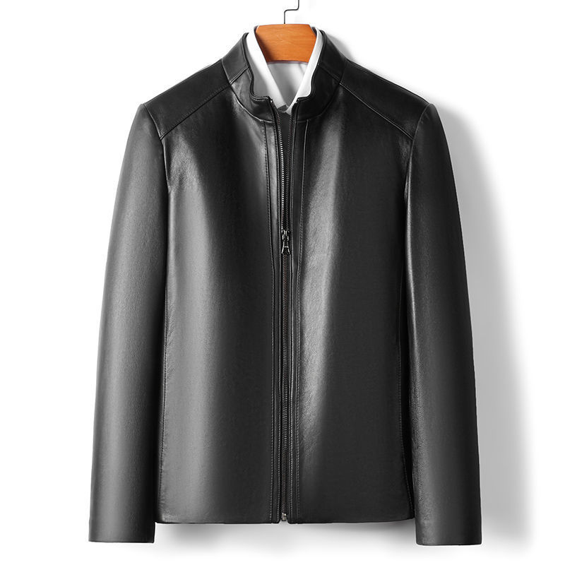 Clothing 2025 Spring Haining Genuine Leather Jacket Men's Sheepskin Jacket Business Casual Stand Collar Slim Fit Coat