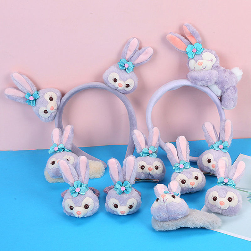 Star Dew Rabbit Hair Band Female Cute Cartoon Stuffed Rabbit Ears Headband Hair Rope Hairpin Headwear New Hair Accessories
