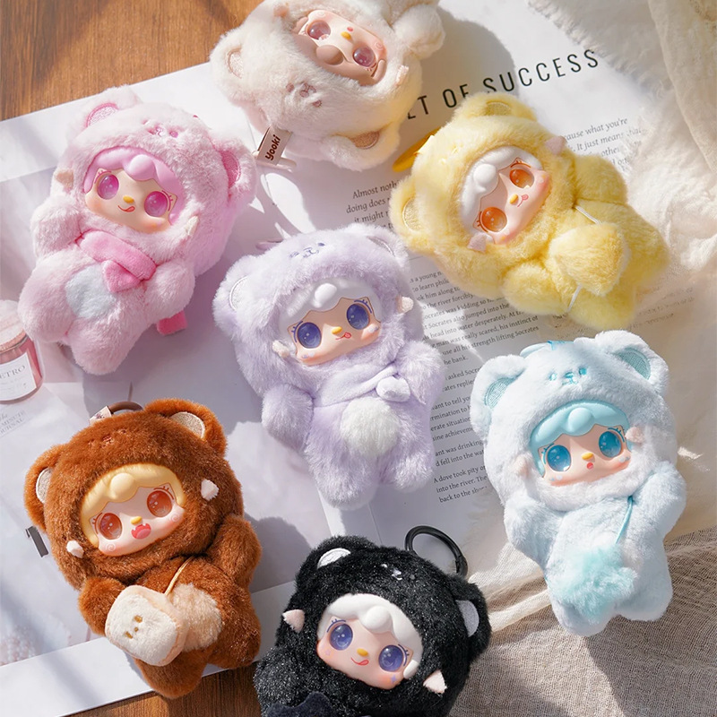 Cute Q Meng oxygen oxygen four generations-mini bite bear plush blind box toy office desktop ornaments wholesale