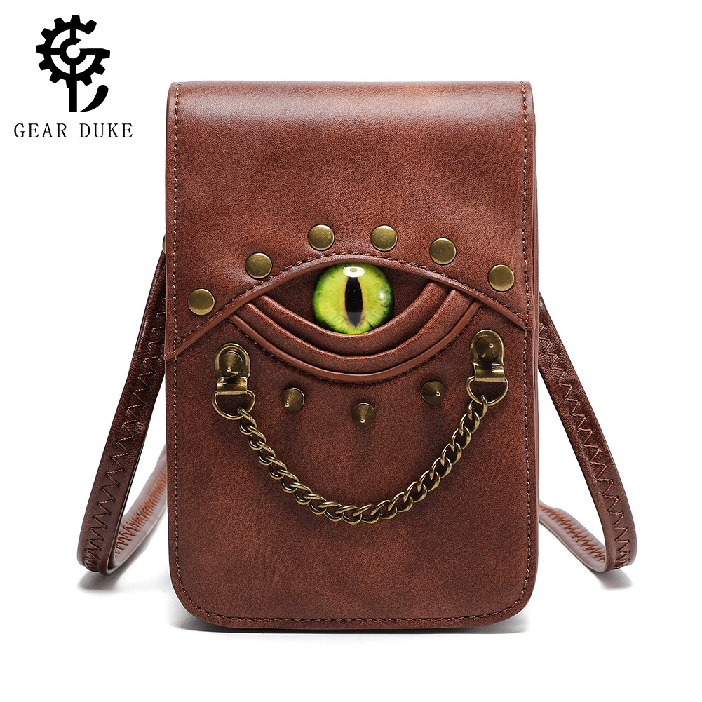 Amazon New Cross-border Bag Female Niche Retro Rivet Shoulder Crossbody Bag Male PU Leather Mini Waist Bag Wholesale