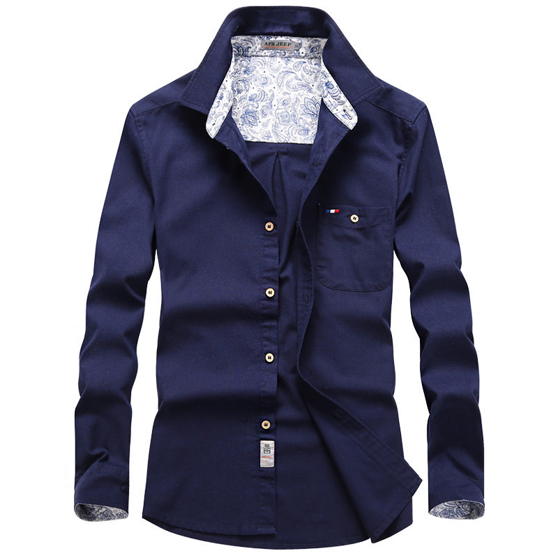 Jiyipu manufacturers men's cotton and linen shirt loose large size long sleeve shirt casual men's clothing a generation of 3118