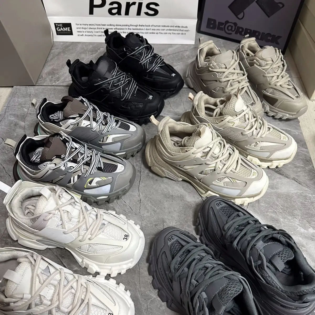 Paris 3.0 Thick-Soled Dad Shoes Track Family Third Generation Triple Pure Original Versatile Height-Increasing Shoes for Men and Women Sports Shoes