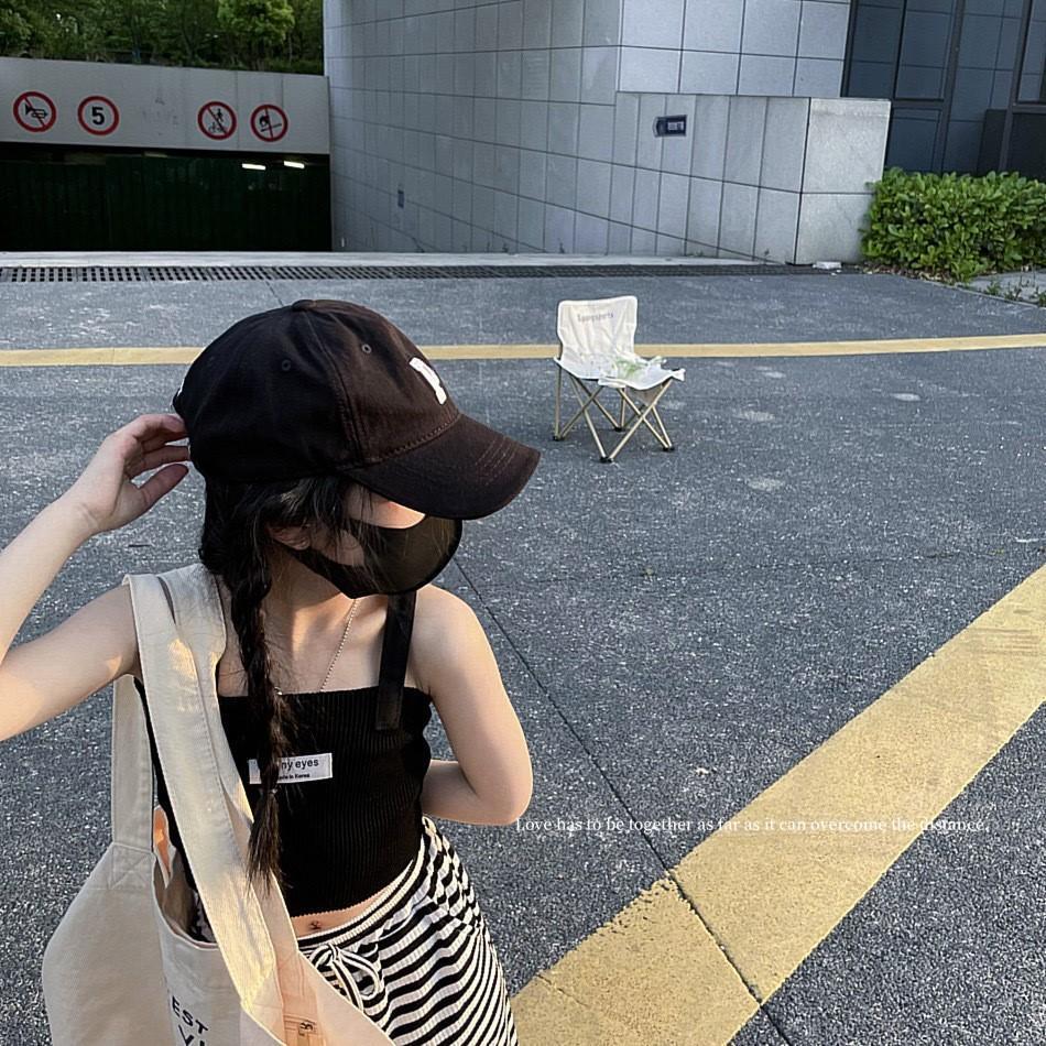Girls' Summer Vest Sling Baby Online Popular Children's Personalized Trendy Brand Korean Style One-character Collar Navel Top