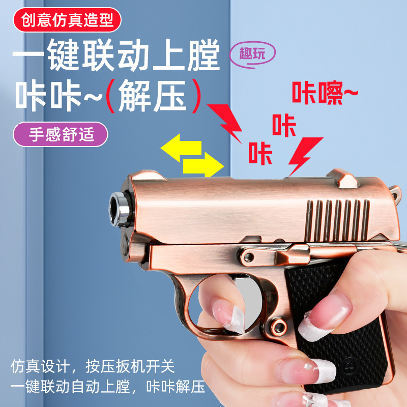 Tiktok Influencer One-Click Continuous Carrot Gun Windproof Blue Direct Flame Carrot Q Lighter Personalized Creative Trend