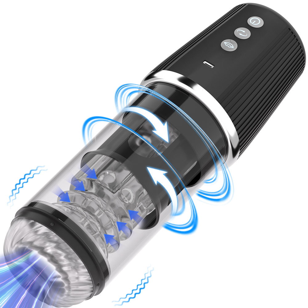 Honeymoon Rotating Sucking Airplane Cup Penis Trainer with Bump Stimulation, Adult Sex Toy Wholesale Cross-Border