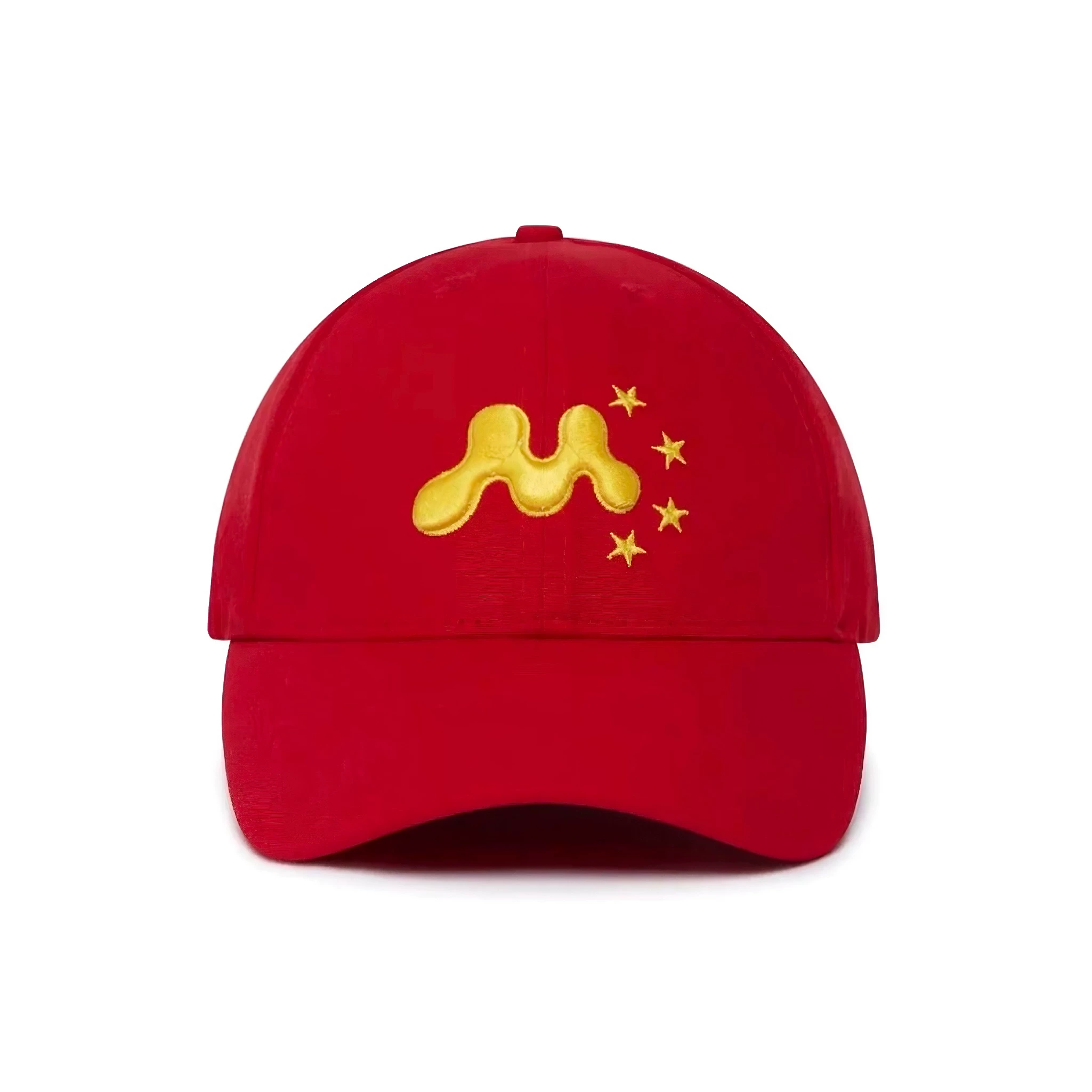 (Ins viral) Mowalola 24ss Chinese Red Star Logo Embroidered Baseball Duck Tongue Hat