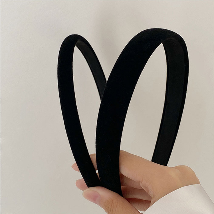 Korean Dongdaemun Black Flannel Hair Band Women's Internet Red Hair Band Tie Hair Wash Hairpin Fairy Head Band One-in-One Tie
