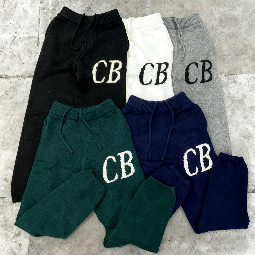 Cole Buxton Niche Normcore Letter Logo Jacquard Loose Wool Knitted Casual Sweatpants Pants Autumn and Winter QC-foto från 1688 på Qualit.ly