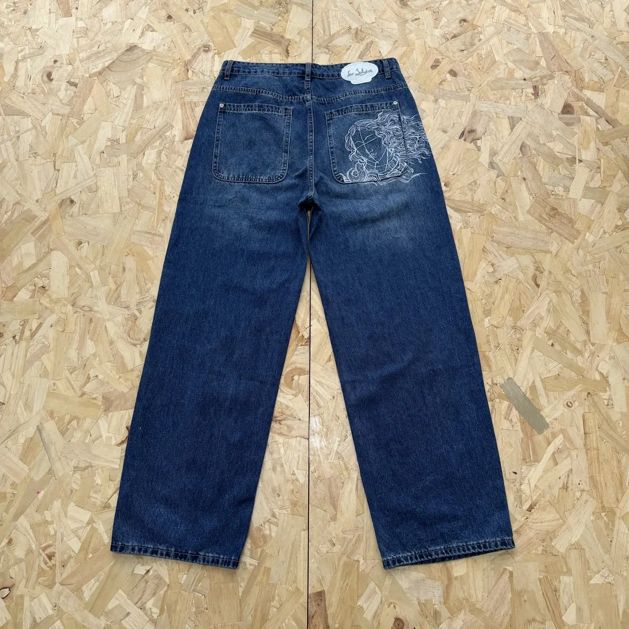 Venus Embroidered Blue Denim Jeans