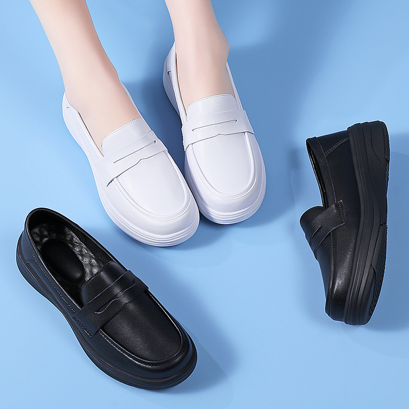 Ready Stock Nurse Shoes for Women, Soft Sole, Breathable, Non-Tiring, Non-Slip, Hospital Black Work Shoes, Wholesale, Cross-Border Dropshipping