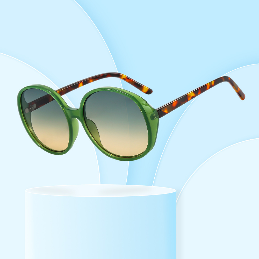 New Fashion Round Large Frame Candy Color Flat Light European and American Simple Sunglasses ins Internet Celebrity Show Sunglasses Trendy