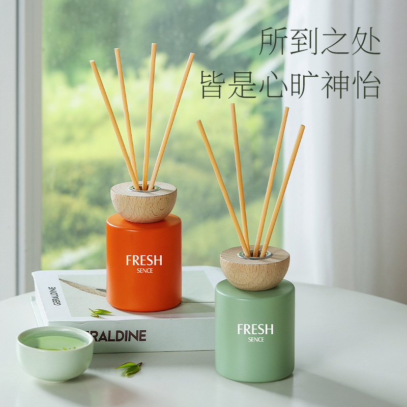 2025 New Fresh Natural Tea Fragrance Series Fireless Aromatherapy Essential Oil Natural Deodorizing Rattan Incense Long-Lasting Fragrance