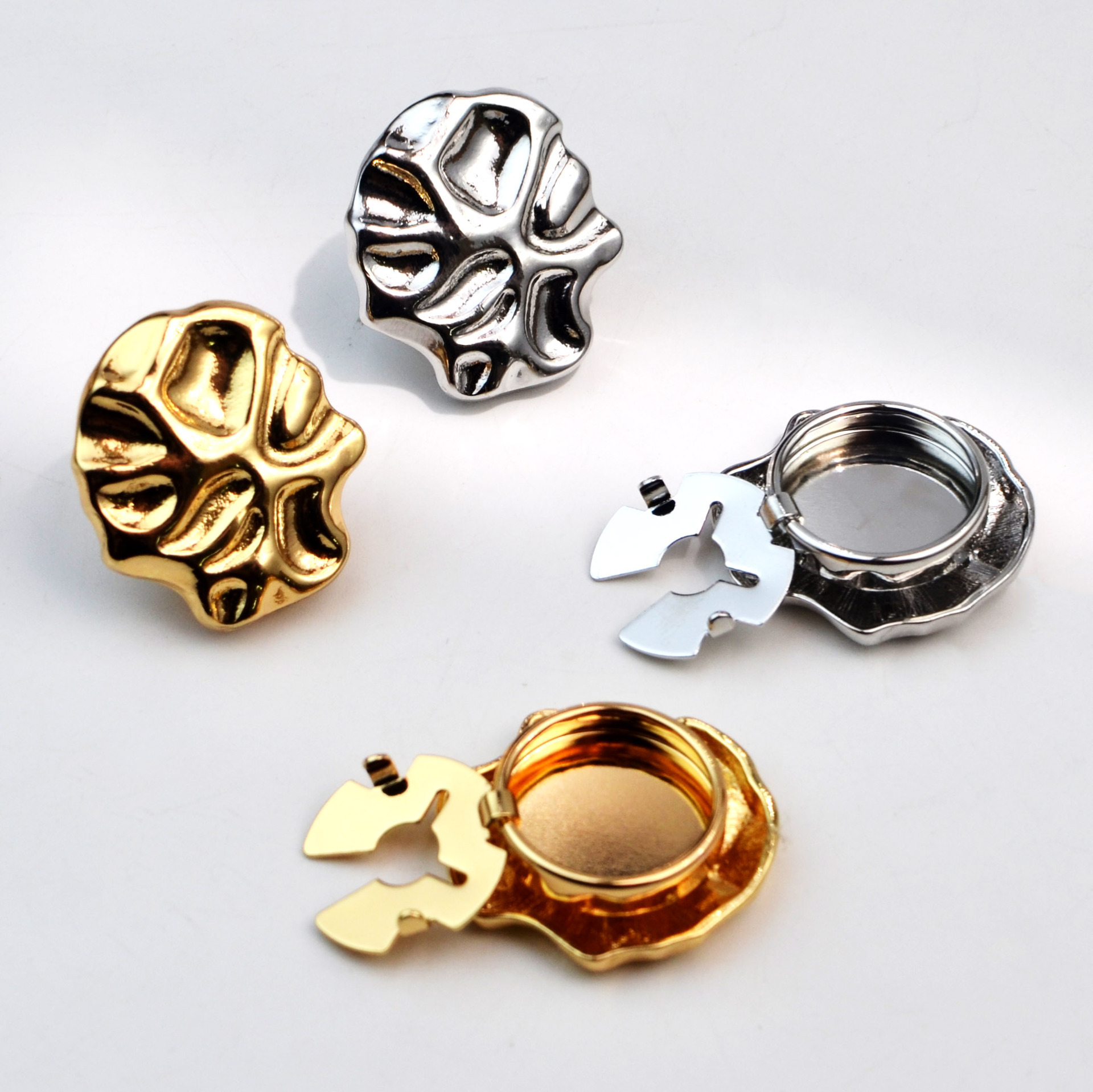 Button Cover Shirt Button Fashion Brooch Button Metal Irregular Rhinestone Cufflink Turtle Button Set Button Clip Button