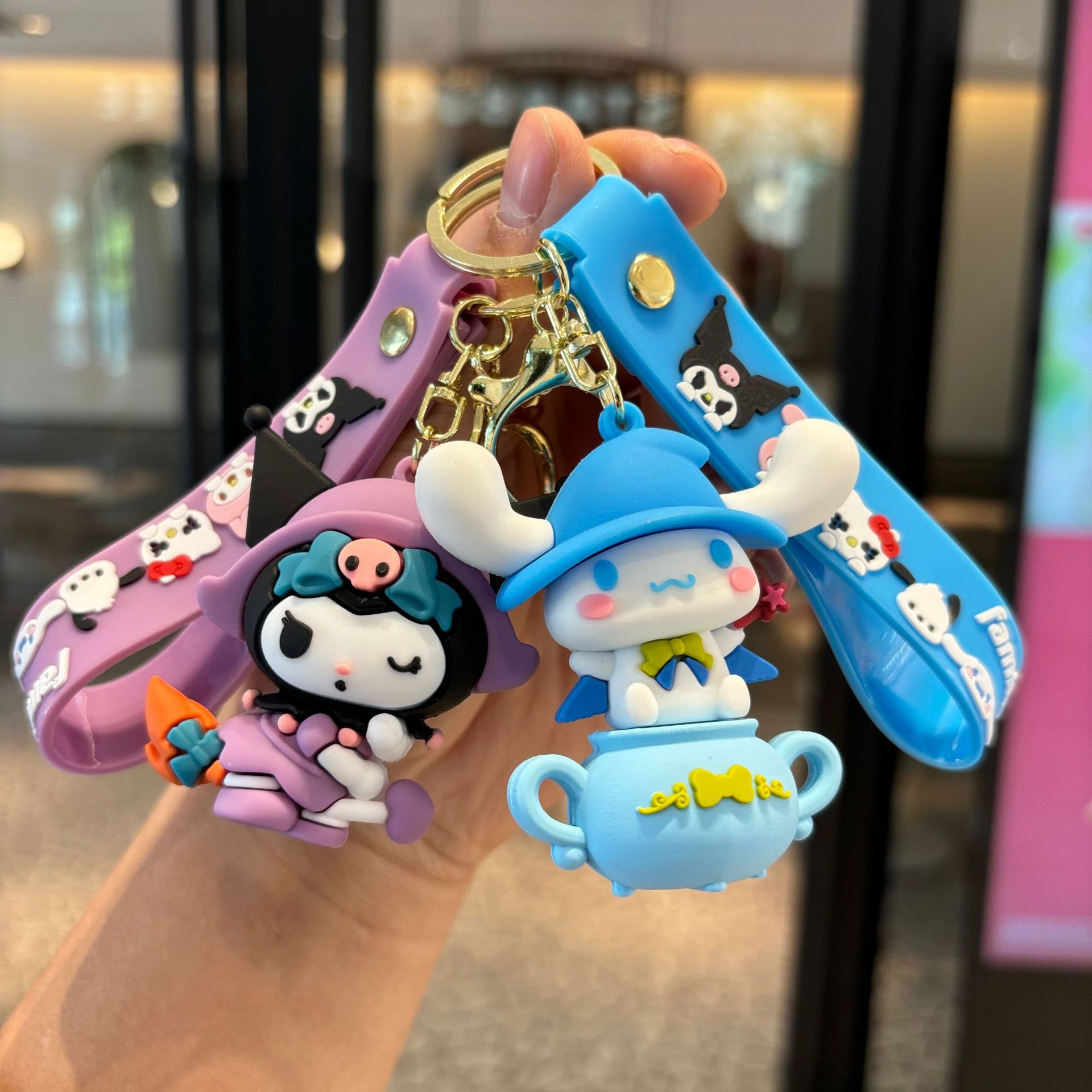 Cross-border Sanrio Keychain Kulomi Large Doll Pendant Big Ear Dog Keyring Catch Baby Machine Small Gift Batch
