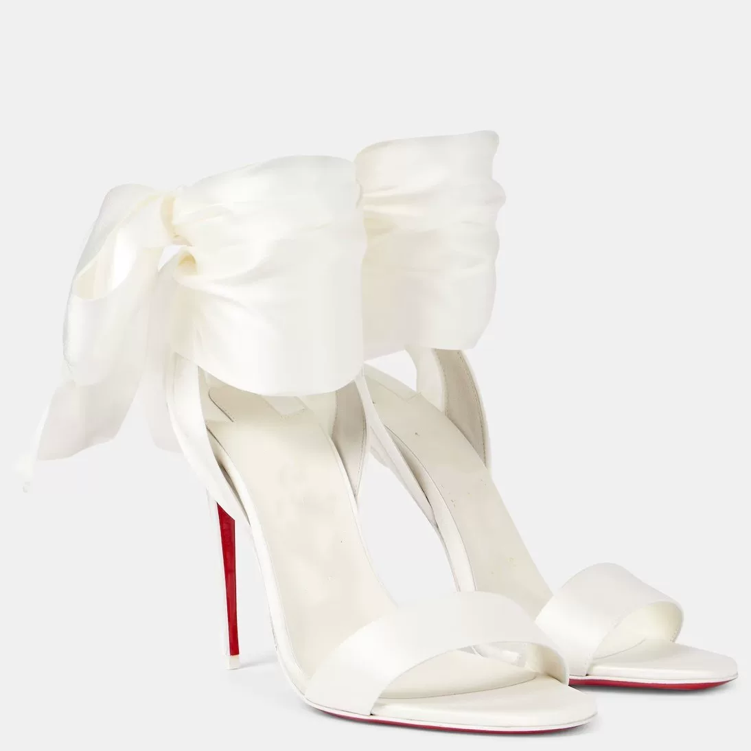 New European and American high-heeled round toe colored silk and satin ankle strap with personalized bow tie Roman open toe sandals