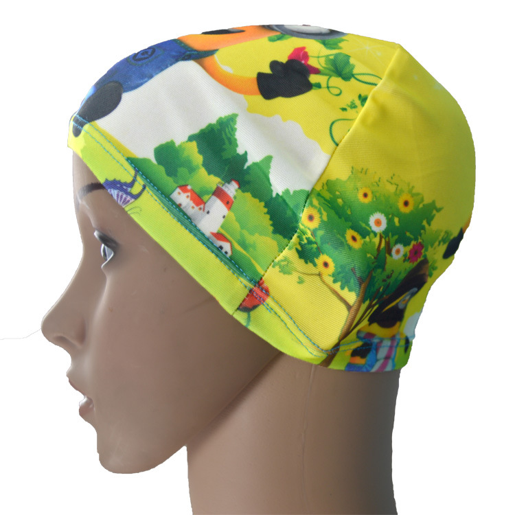 Factory price wholesale advanced digital printing swimming cap cartoon children swimming cap men and women swimming cap independent packaging
