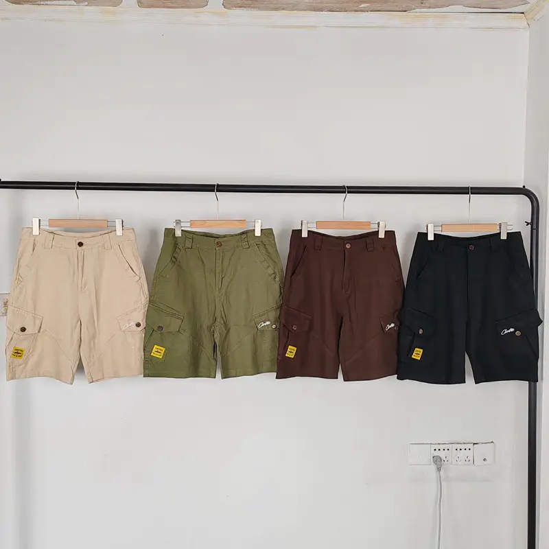 Corteiz Alcatraz Island Printed Embroidered Letter Logo Summer Men's and Women's Loose Casual Pocket Tooling Shorts Trendy