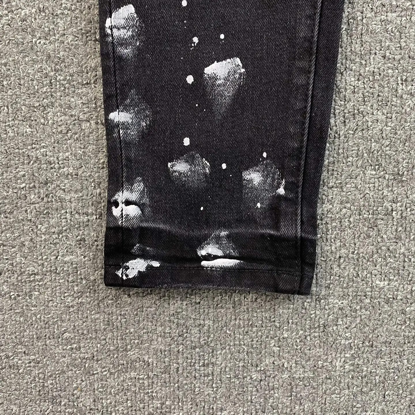 Trendy Fashion Splash-Ink Ripped Washed Tight Denim pants