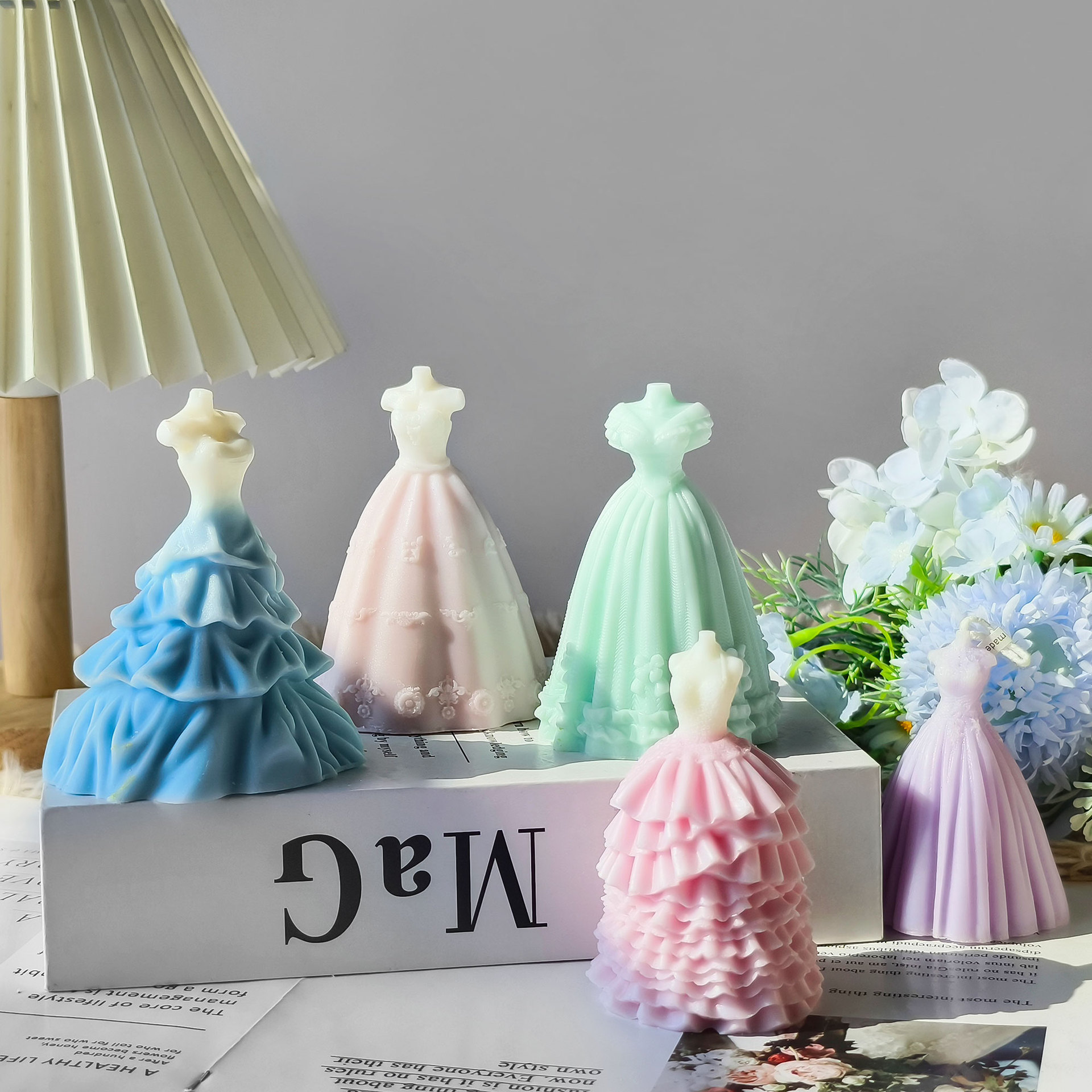 Jiahuimei Mold 3D Wedding Dress Aromatherapy Candle Plaster Mold DIY Wedding Dress Dress Aromatherapy