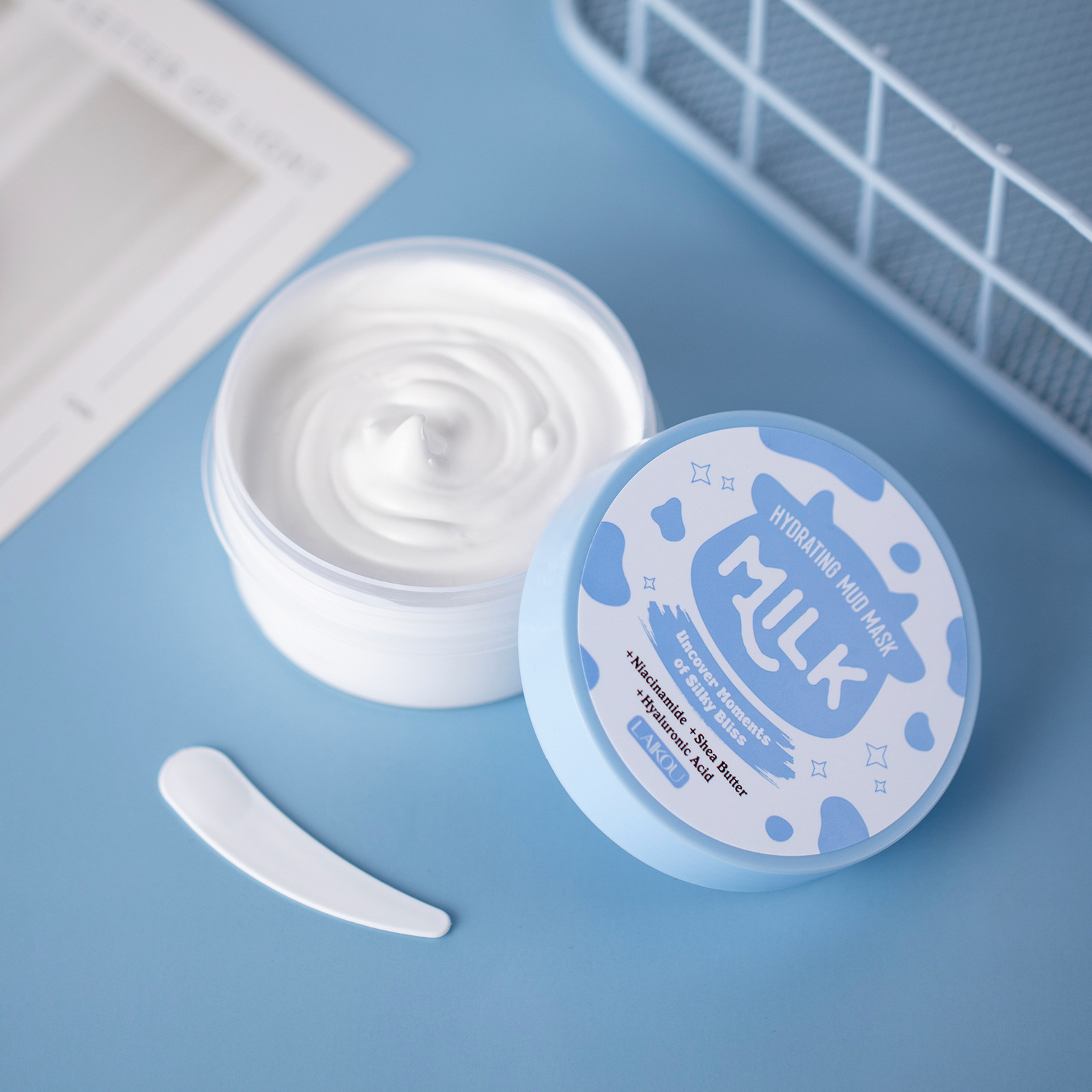 Laiko Cross-Border New Product Milk Mud Mask 90g Cleansing and Moisturizing Mask Mud Fda Skin Care Product Export Mask