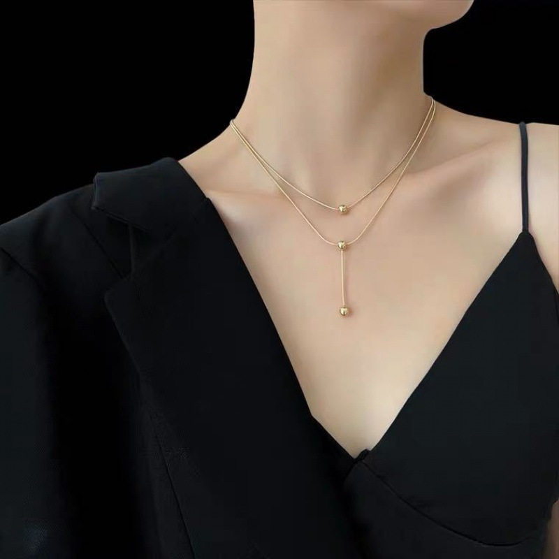 Simple Fashion Elegant Daily All-match Necklace Cold Style Metallic Multi-layer Necklace Women's Japanese and Korean Style Clavicle Chain