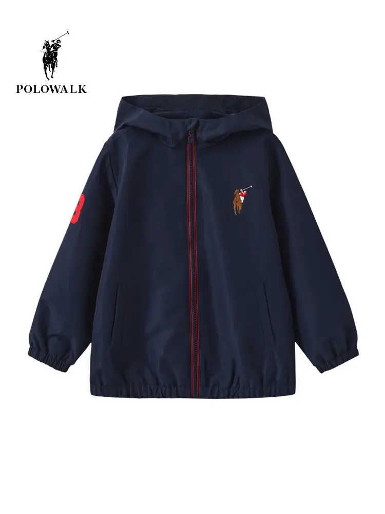 Polowalk Children's Clothing Boys Outwear Spring New arrival Paul kids Athleisure Windproof Hooded Cardigan Tops
